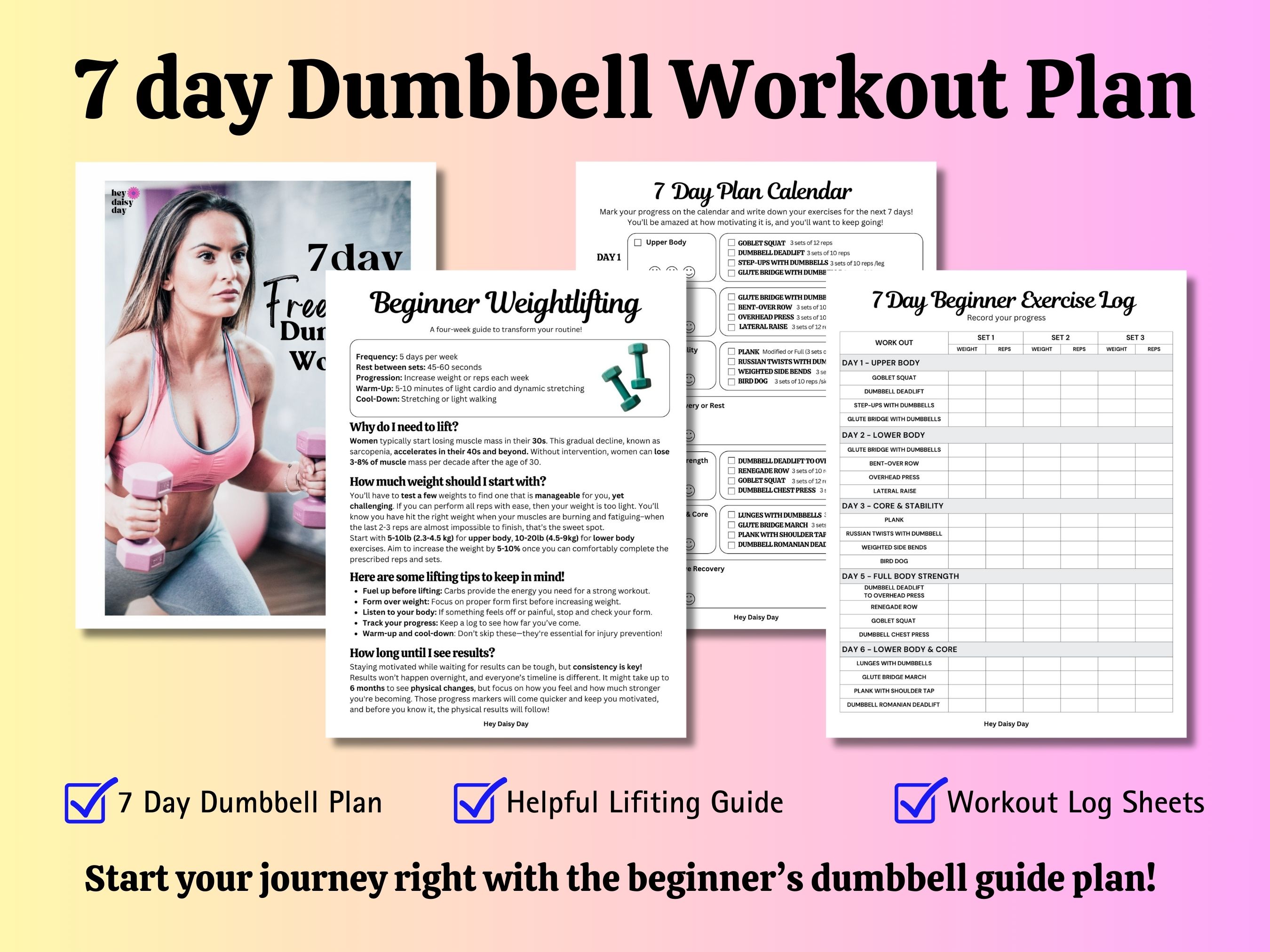 Beginner Workout Dumbbell Plan